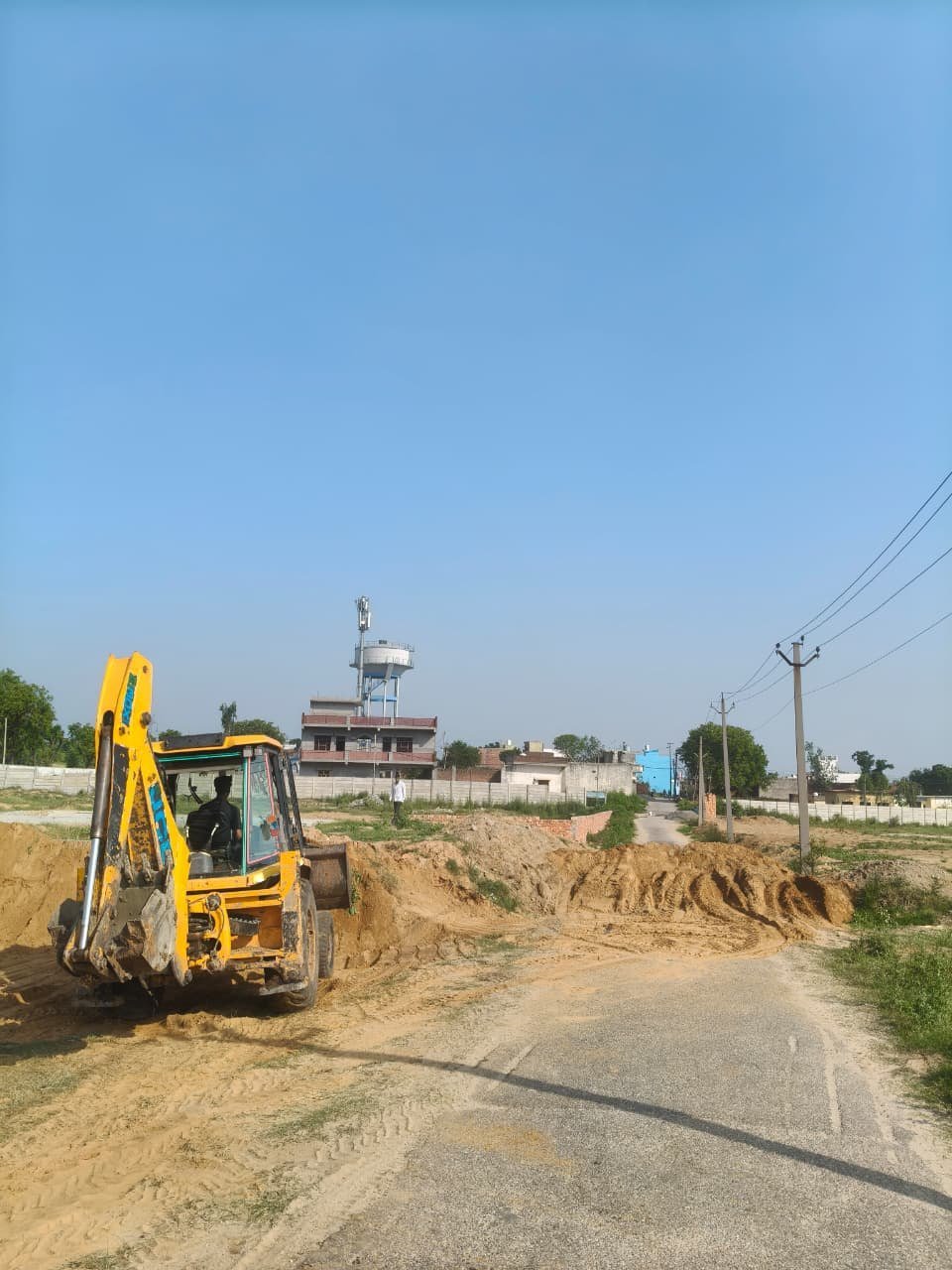 Earthmoving equipment at the project site